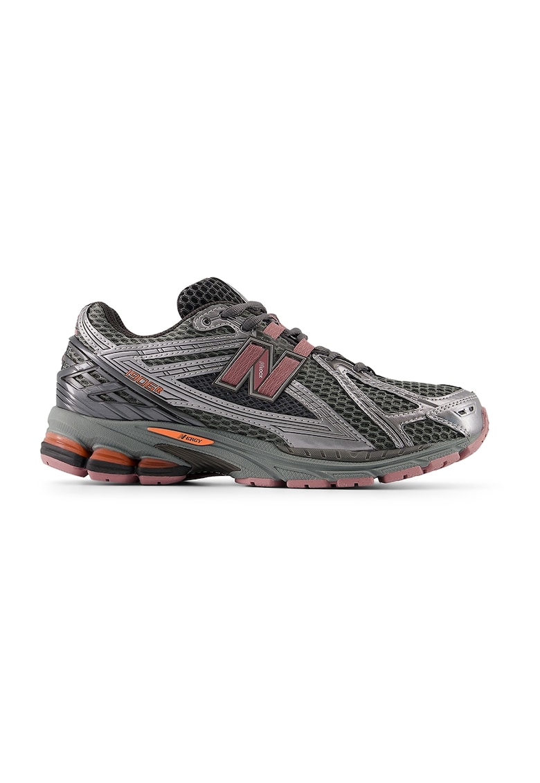 Pantofi sport 1906 R unisex din plasa cu garnituri din material sintetic - Argintiu inchis/Gri inchis