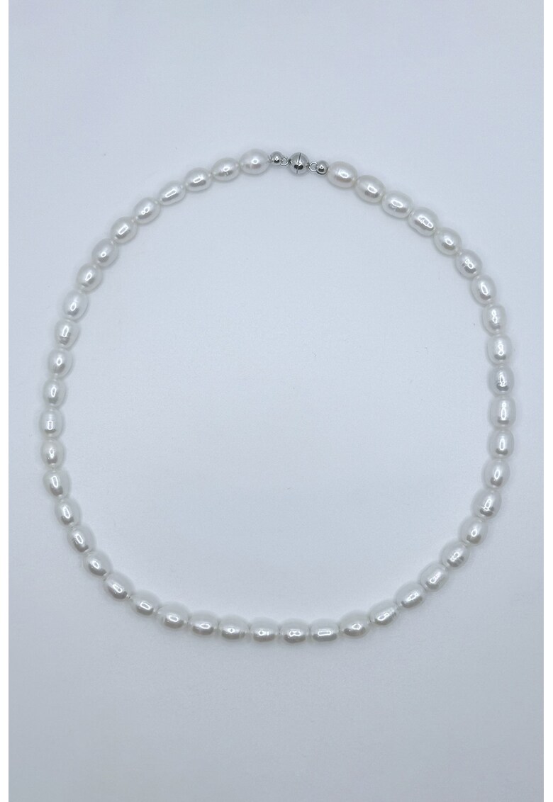 Colier din argint 925 decorat cu perle de cultura - Alb/Argintiu