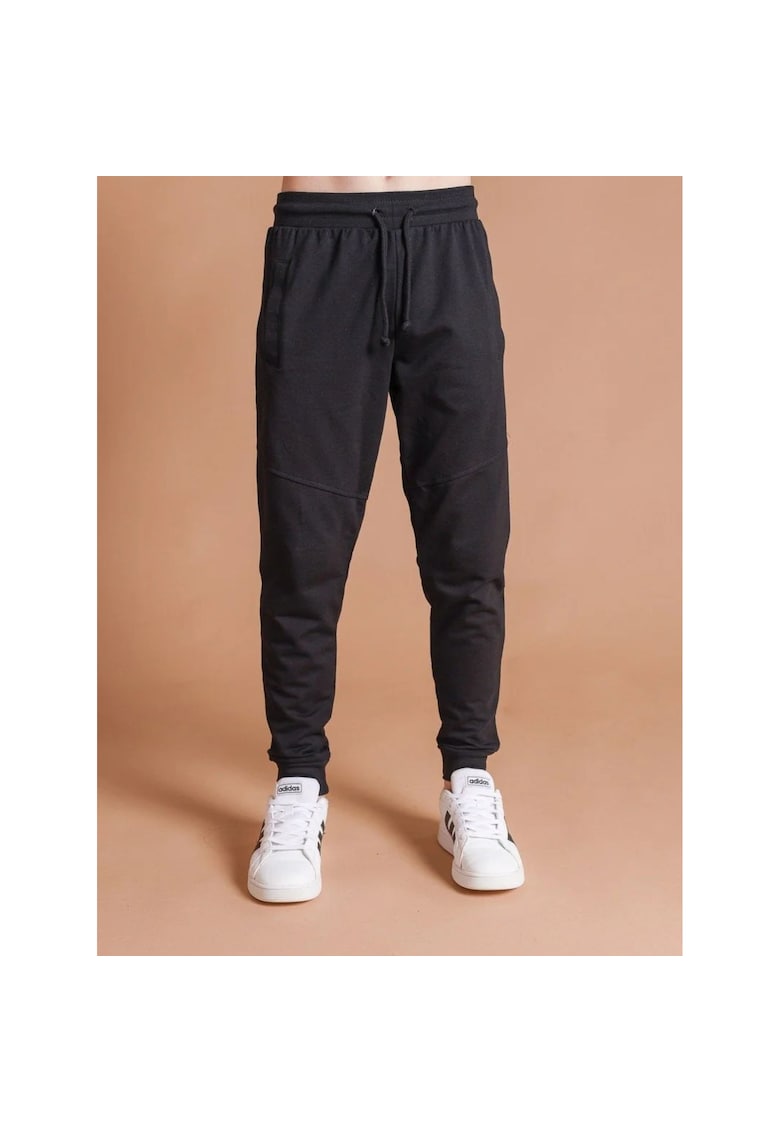 Pantaloni baieti din bumbac - cu sireturi - Negru