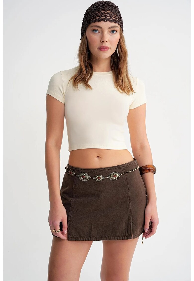 Tricou tricotat dama galben