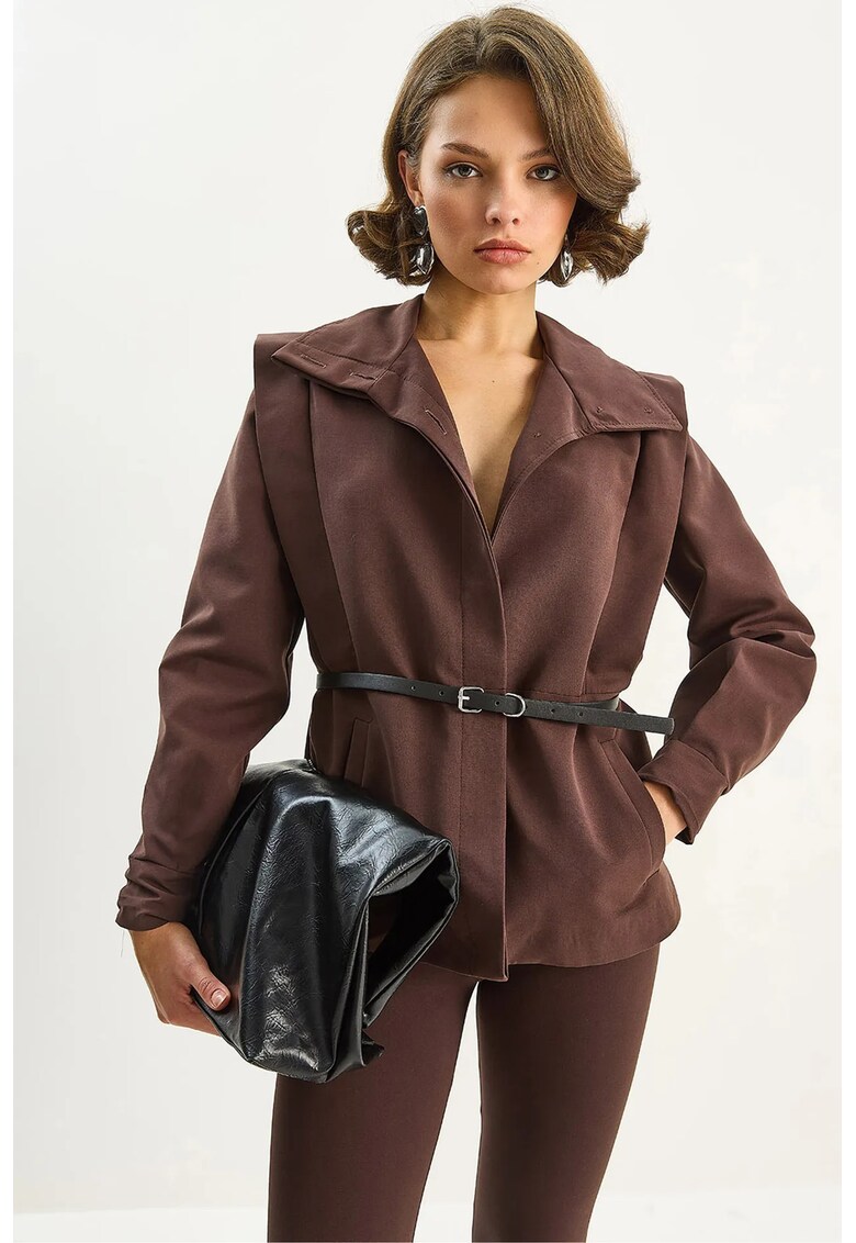 Jacheta pentru dama textil - maro