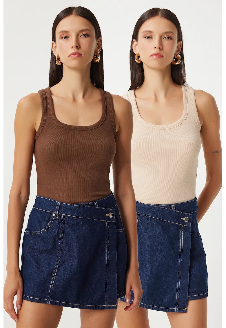 Set 2 Maiouri Happiness Istanbul - mulat - bumbac - bej/maro