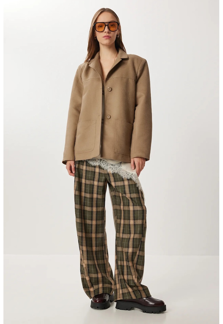 Geaca Happiness Istanbul - Bej - Textil - cu nasturi si buzunare