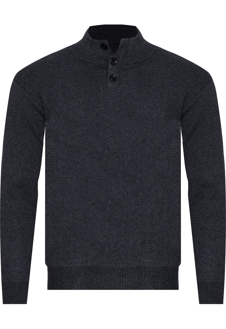 Pulover barbati - S8212 - guler scurt - bleumarin - 60% poliester - 35% bumbac - 5% elastan