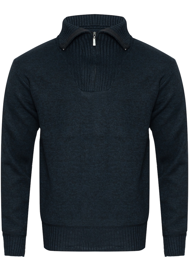 Pulover barbati - S8619 - guler troyer - bleumarin - 65% poliester - 35% bumbac