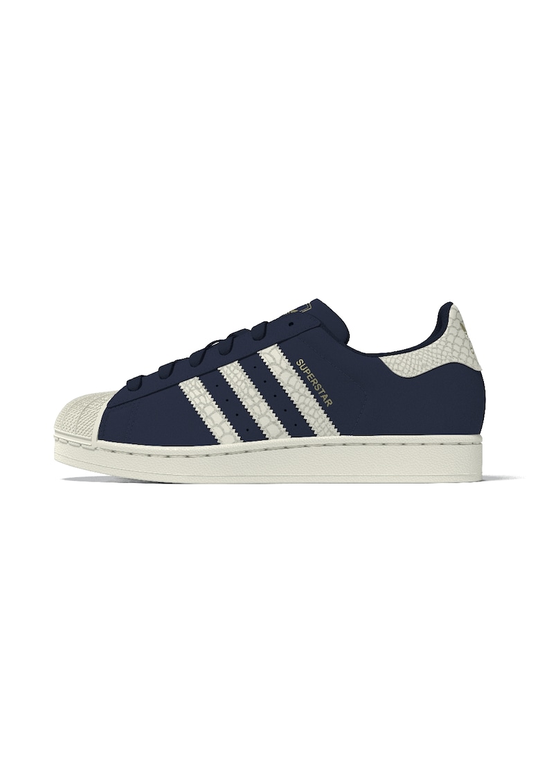 Pantofi sport din piele Superstar II - Alb fildes/Bleumarin
