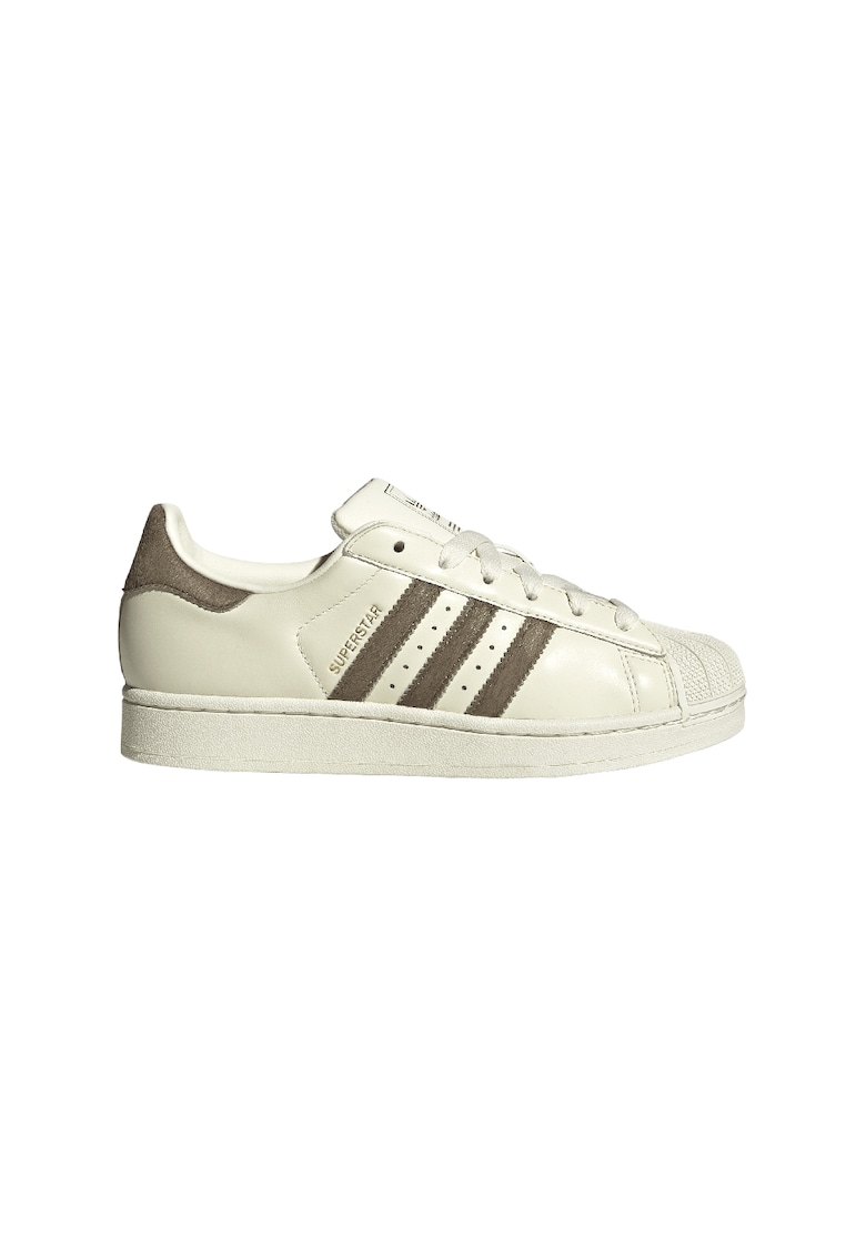 Pantofi sport din piele cu garnituri din piele intoarsa Superstar II - Kaki/Crem