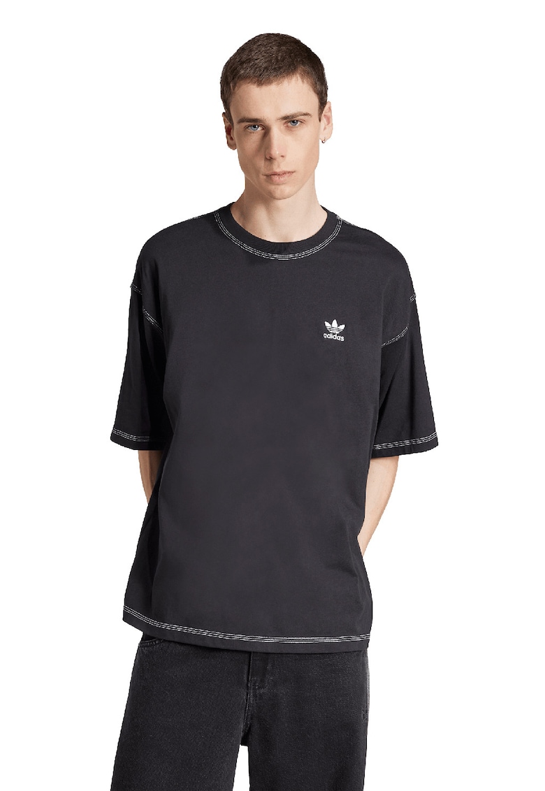 Tricou din amestecde bumbac Essentials - Negru