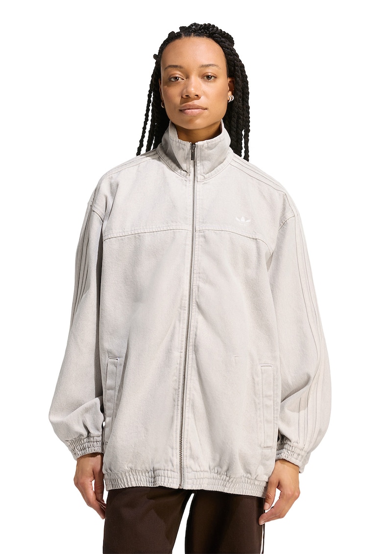 Jacheta supradimensionata din denim - Gri deschis