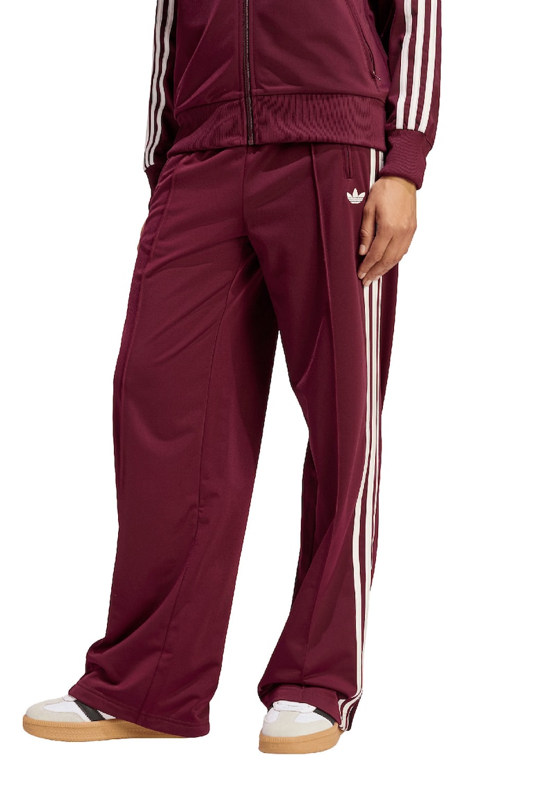 Pantaloni de trening lejeri cu slituri laterale Firebird - Alb/Rosu inchis