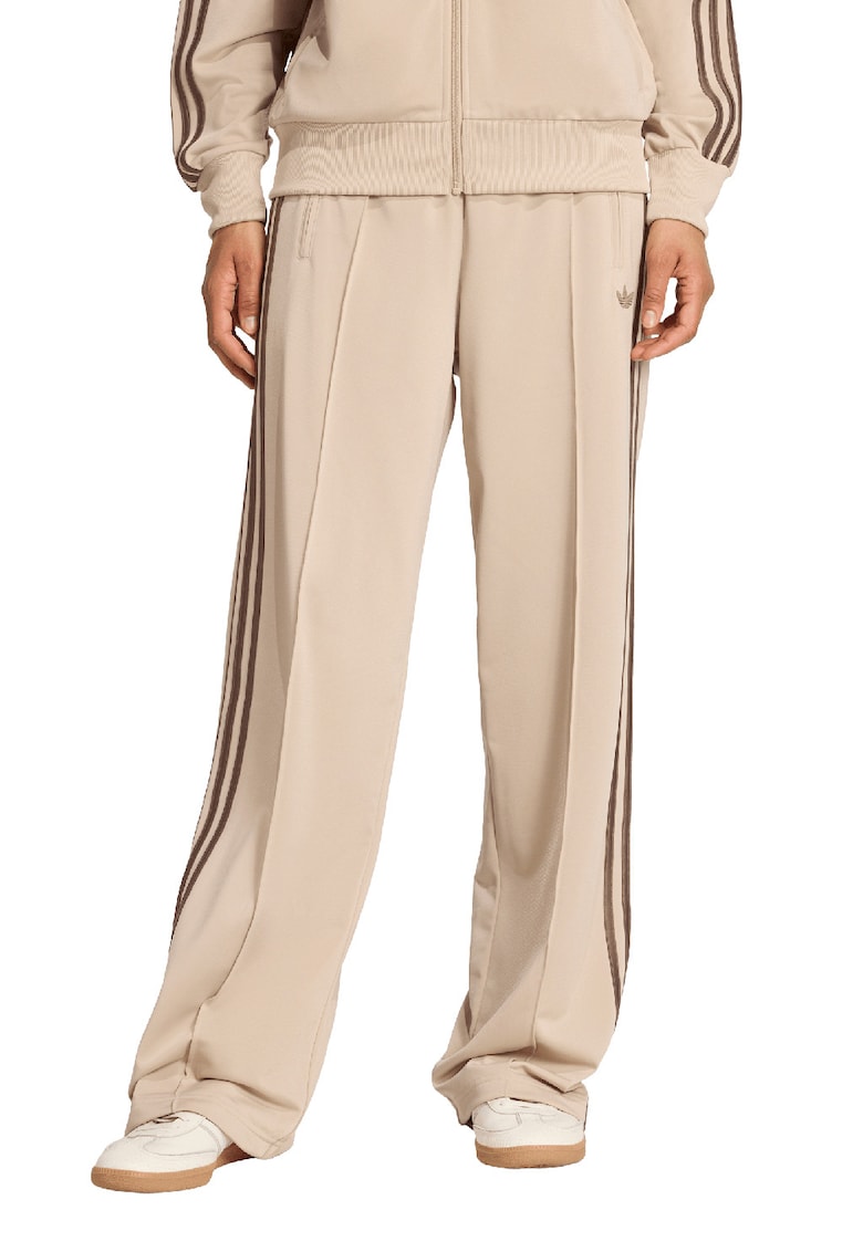 Pantaloni de trening cu croiala ampla si slituri laterale - Maro nisip/Maro camel