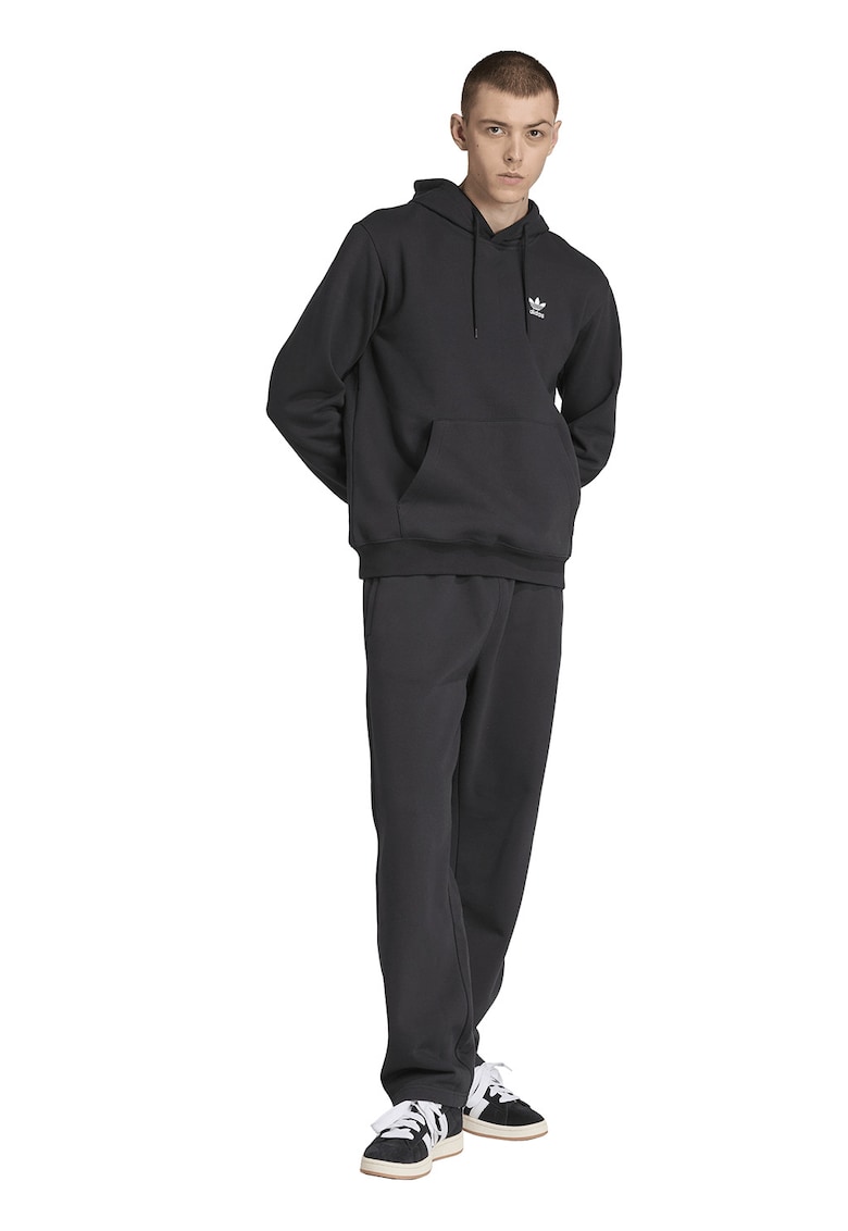 Pantaloni de trening relaxed fit din amestec de bumbac cu logo - Negru/Negru stins