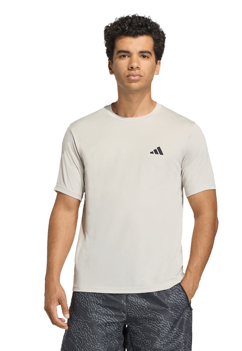 Tricou slim fit pentru fitness - Negru/Maro deschis