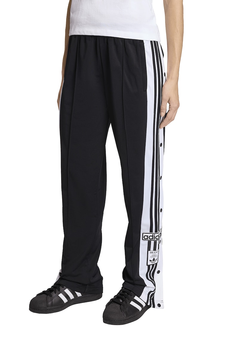 Pantaloni de trening relaxed fit cu capse laterale Adibreak - Alb/Negru