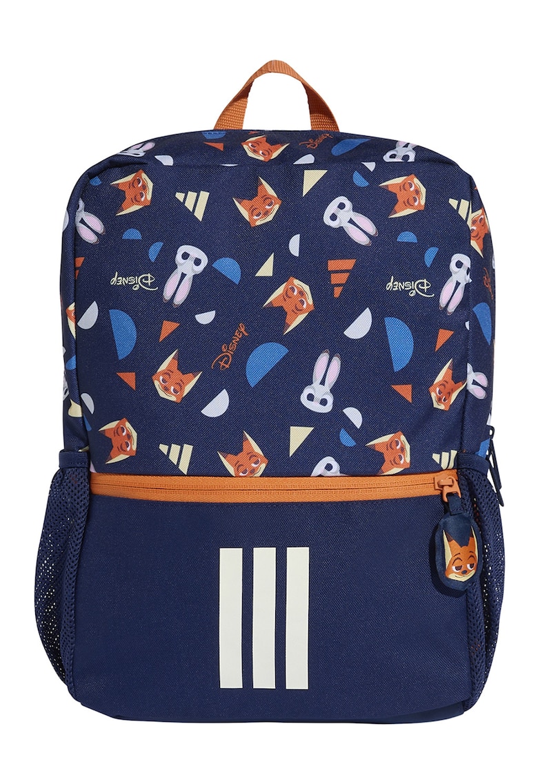 Rucsac din material textil cu imprimeu - Alb/Portocaliu/Albastru inchis