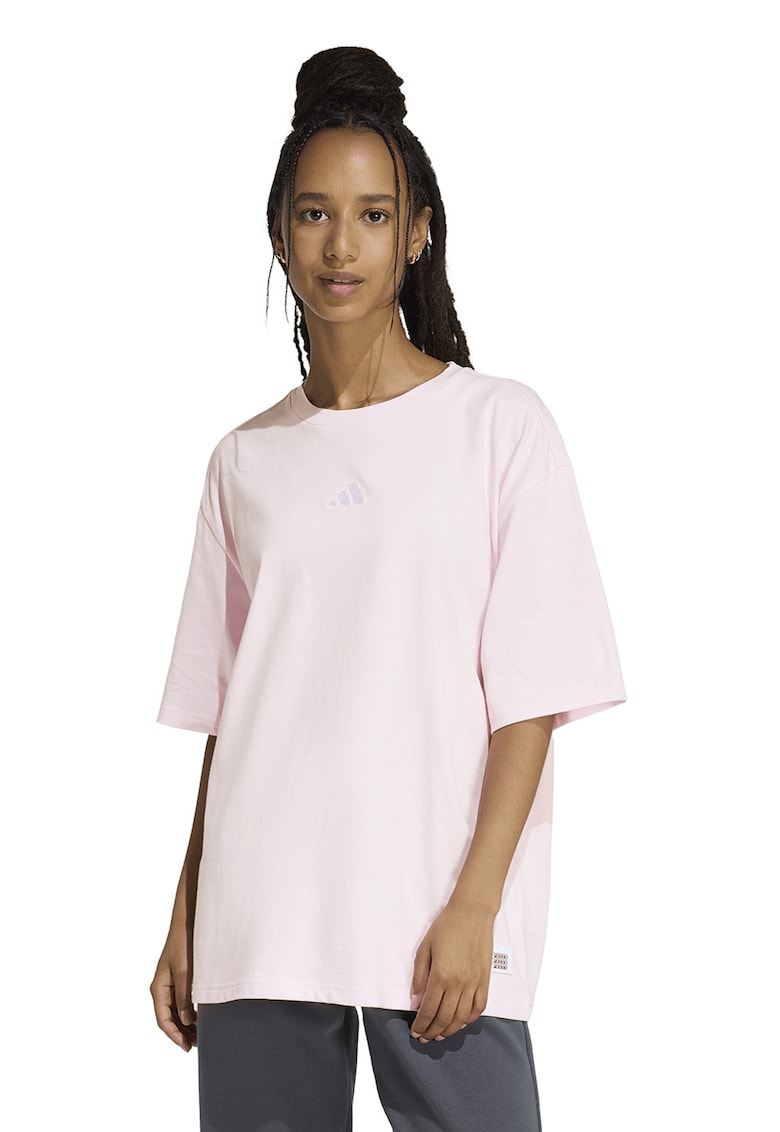 Tricou lejer cu imprimeu grafic pe spate - Maro/Roz pastel