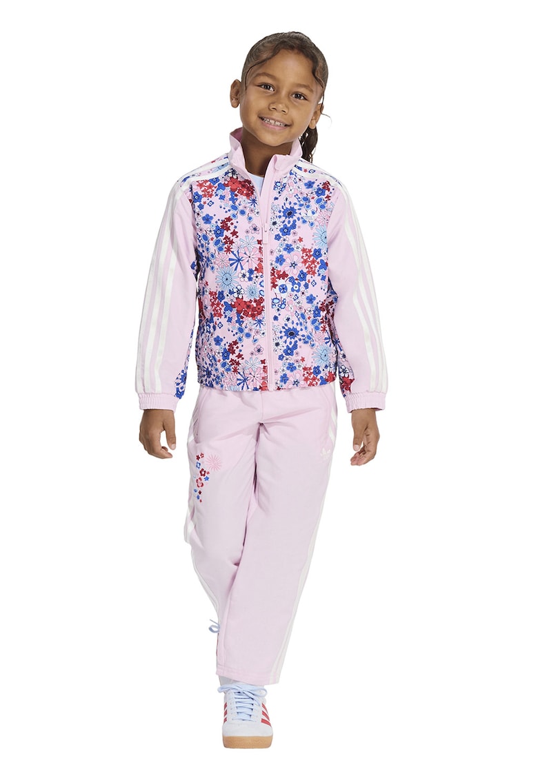 Trening cu model floral - Rosu/Roz pastel/Albastru