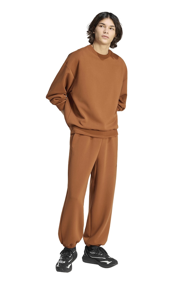 Bluza de trening lejera din amestec de modal cu maneci cazute - Caramel