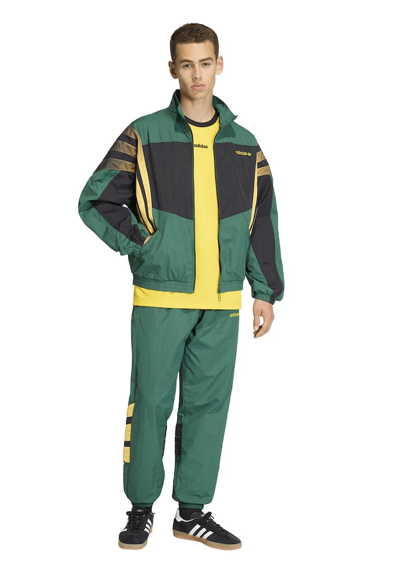 Pantaloni de trening cu logo brodat Santiago - Verde/Negru/Galben