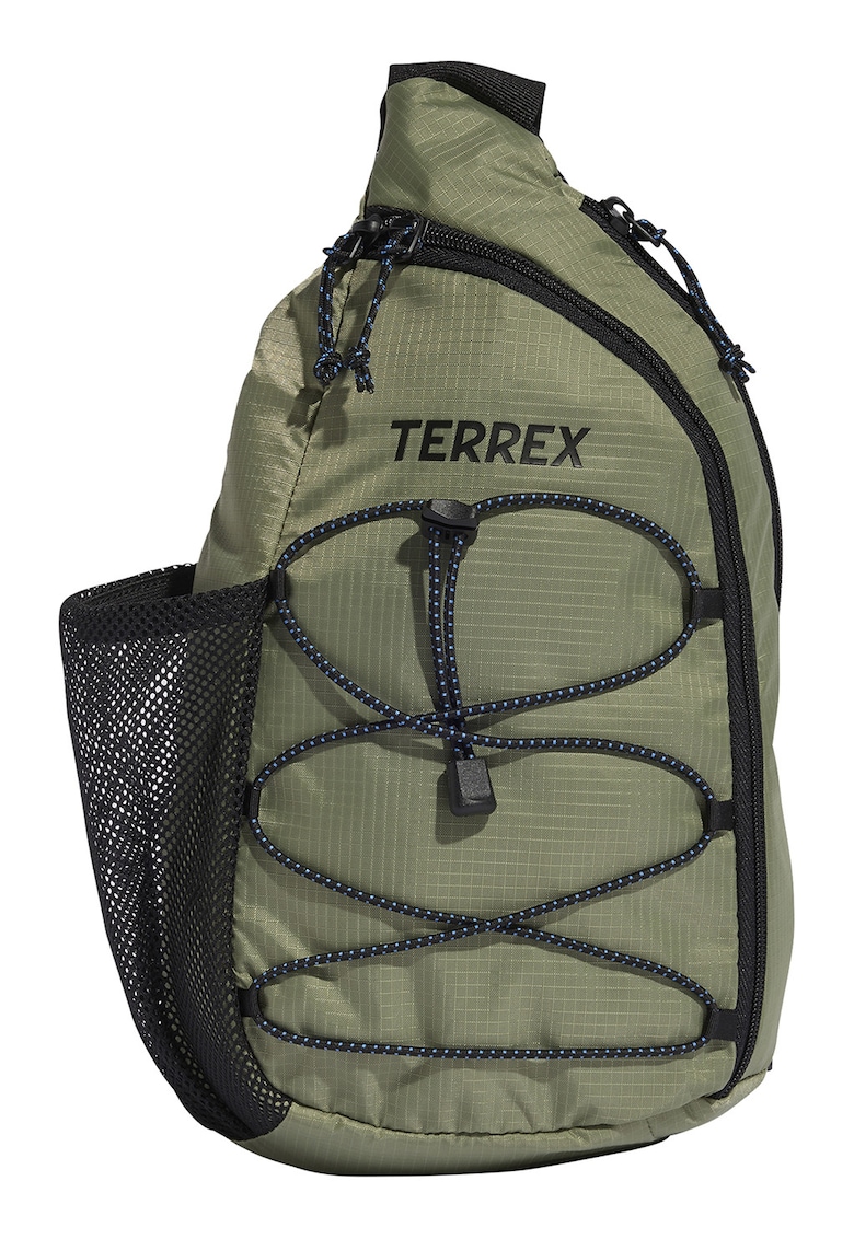 Geanta crossbody cu cordon decorativ Terex - Negru/Verde sparanghel