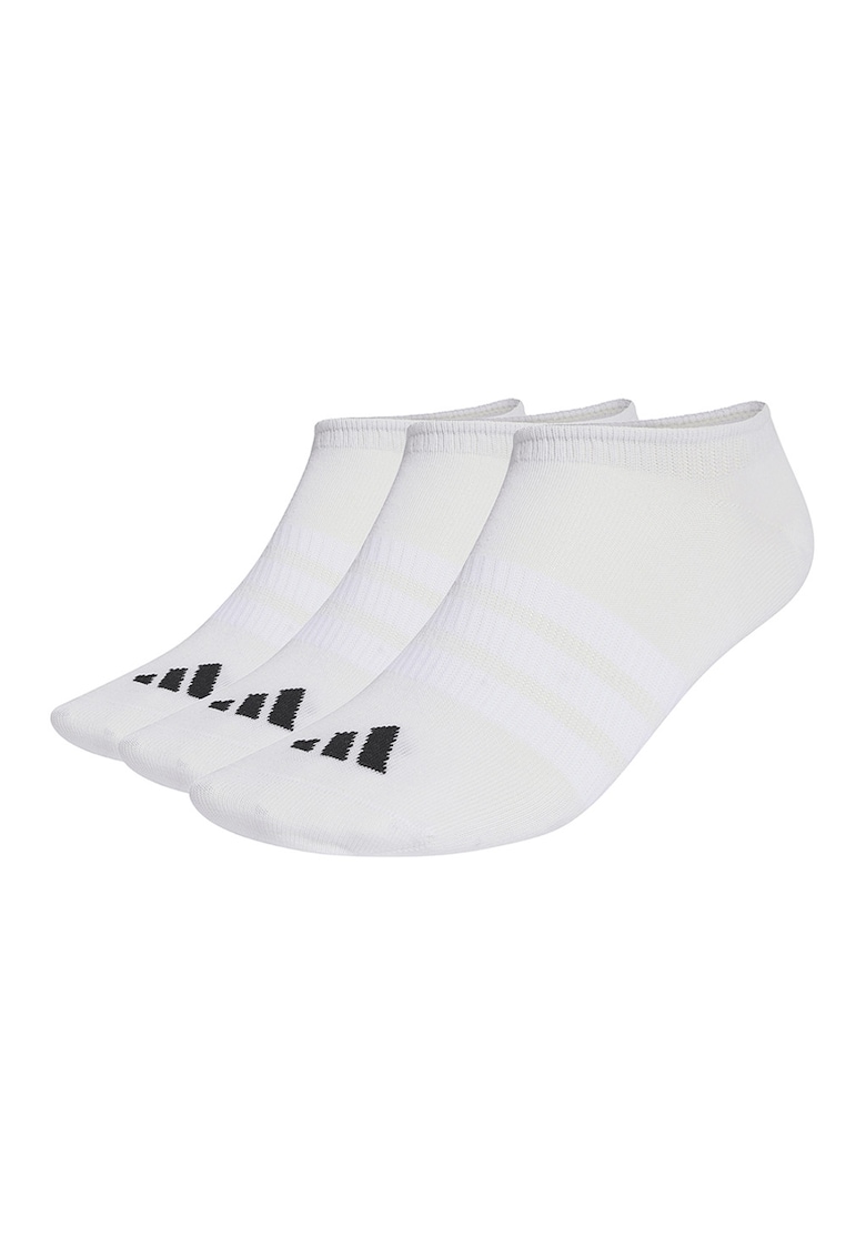 Set de sosete unisec pana la glezna cu logo Essentials - 3 perechi - Alb/Negru