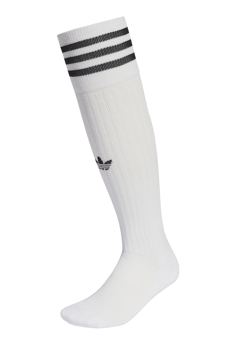 Sosete unisex lungi pana la genunchi cu logo - Alb/Negru