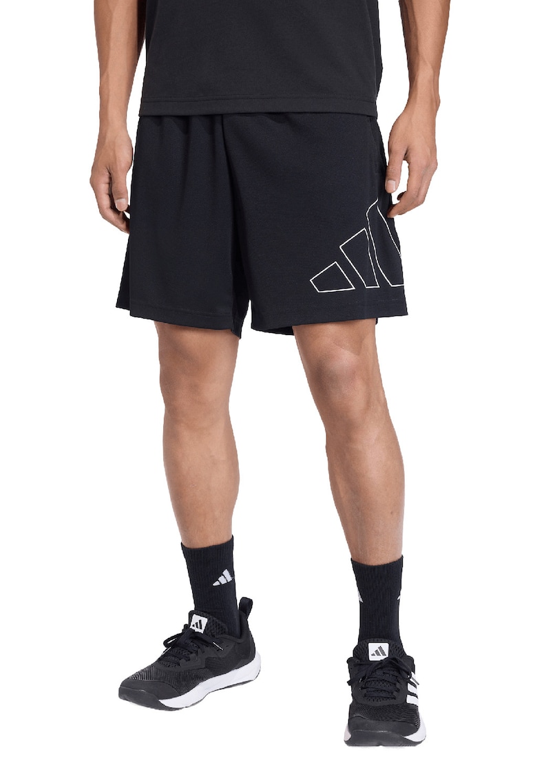 Pantaloni scurti cu logo - pentru antrenament Base - Alb/Negru