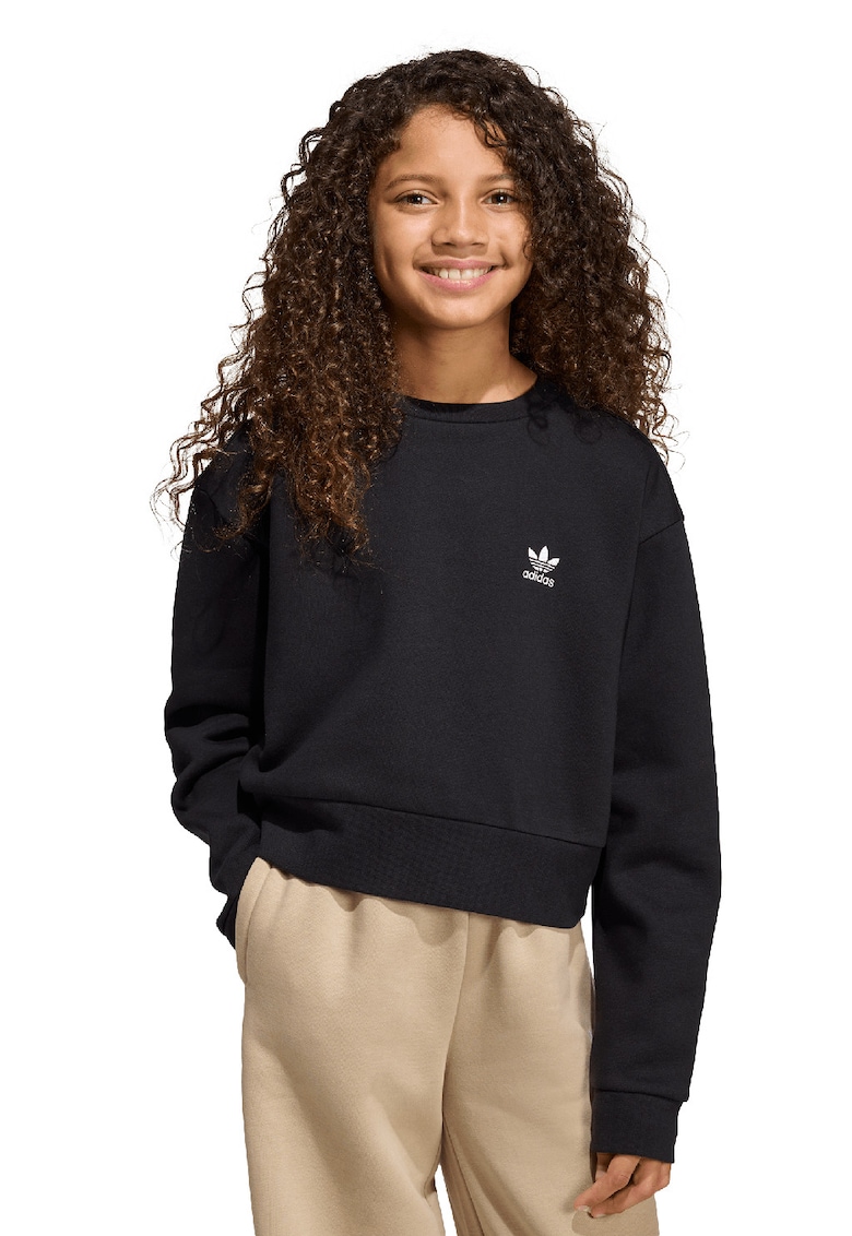 Bluza de trening cu croiala lejera si logo discret - Alb/Negru