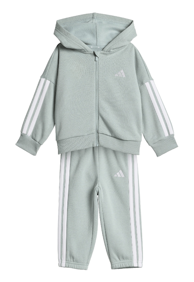 Trening din amestec de bumbac cu croiala regular-fit si logo - Alb/Verde sparanghel