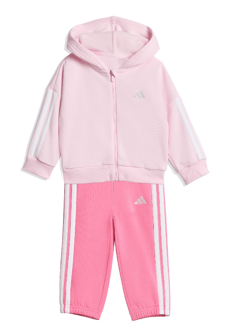 Trening din amestec de bumbac cu croiala regular-fit si logo - Alb/Fucsia/Roz deschis