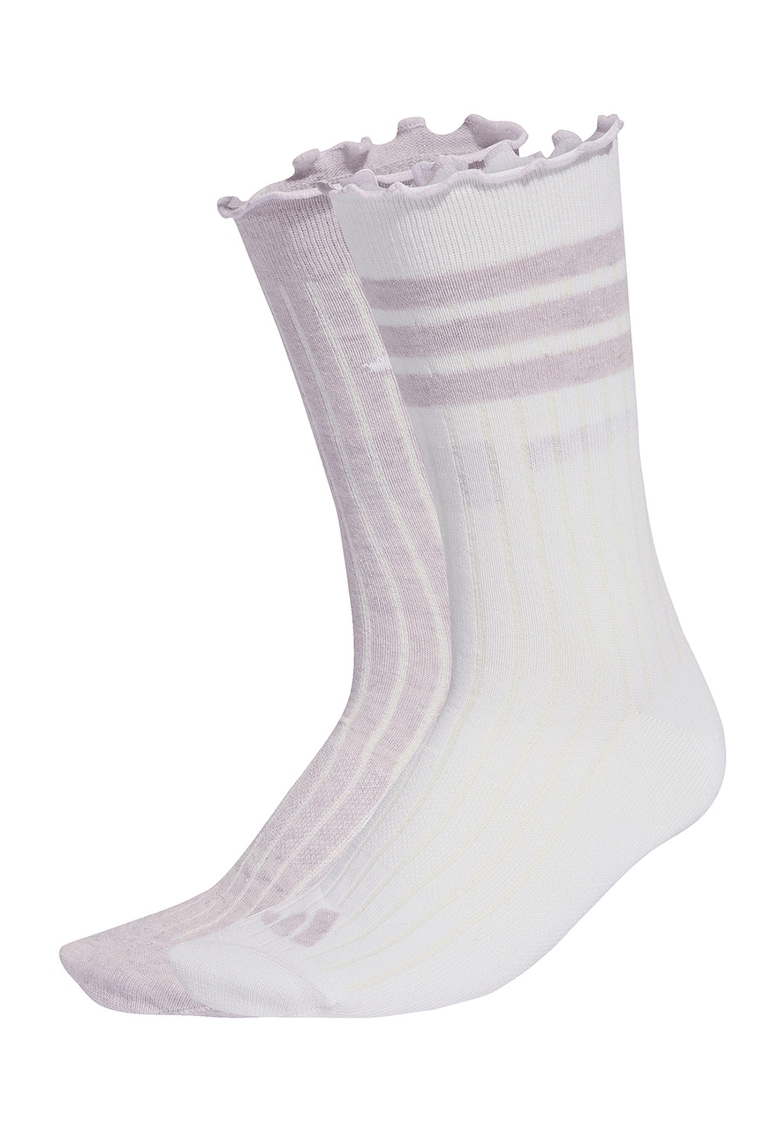 Set de sosete lungi unisex Glow - 2 perechi - Alb murdar/Liliac prafuit