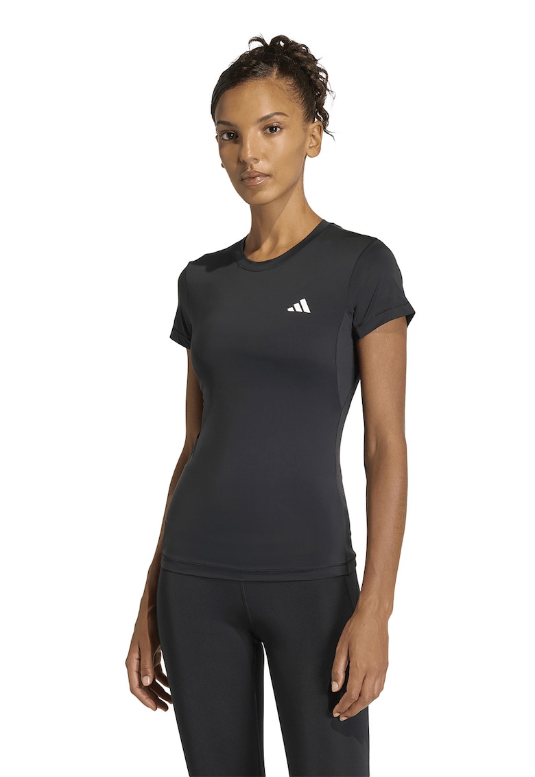 Tricou slim fit pentru fitness Power Essentials - Negru