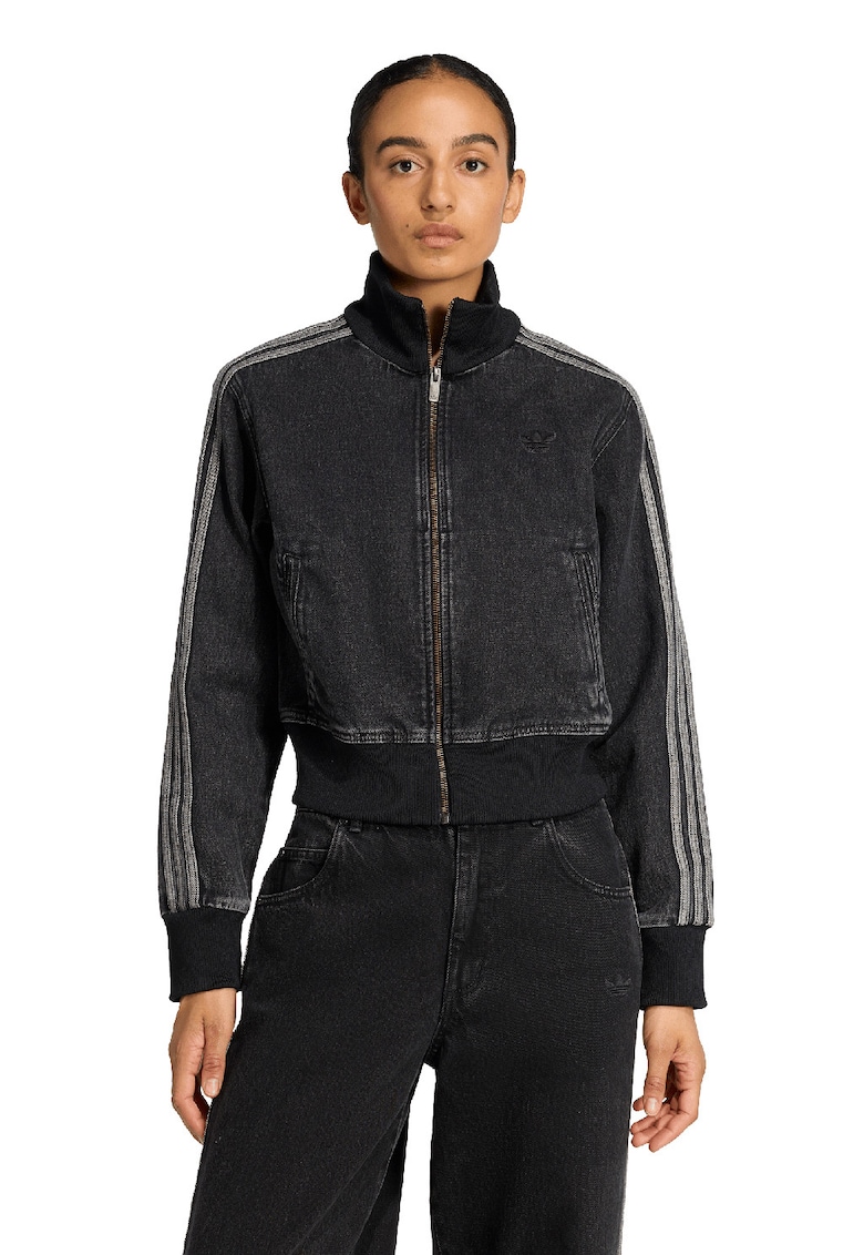 Jacheta din denim cu fermoar Firebird - Negru