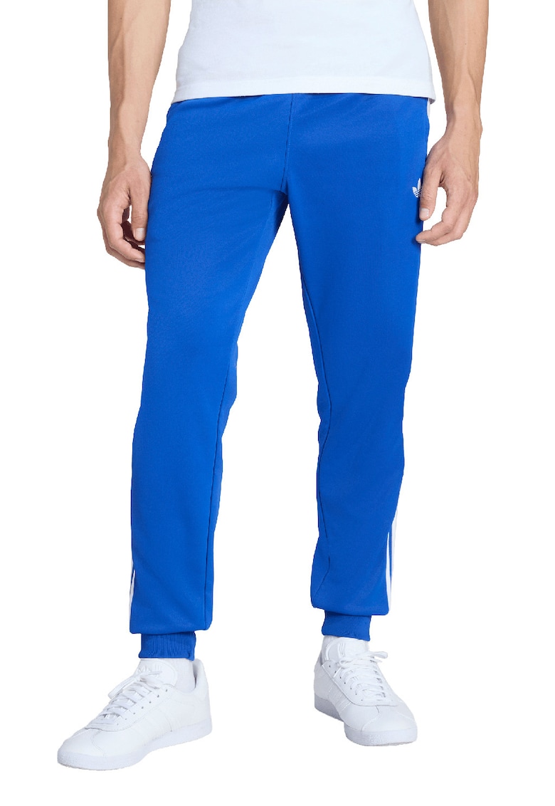 Pantaloni de trening cu croiala regular-fit si talie elastica - Alb/Albastru