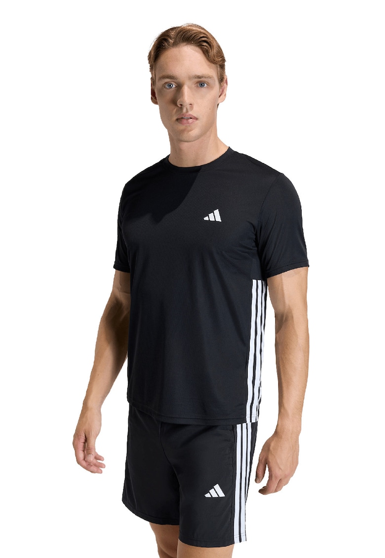 Tricou cu logo - pentru fitness We Bas - Alb/Negru