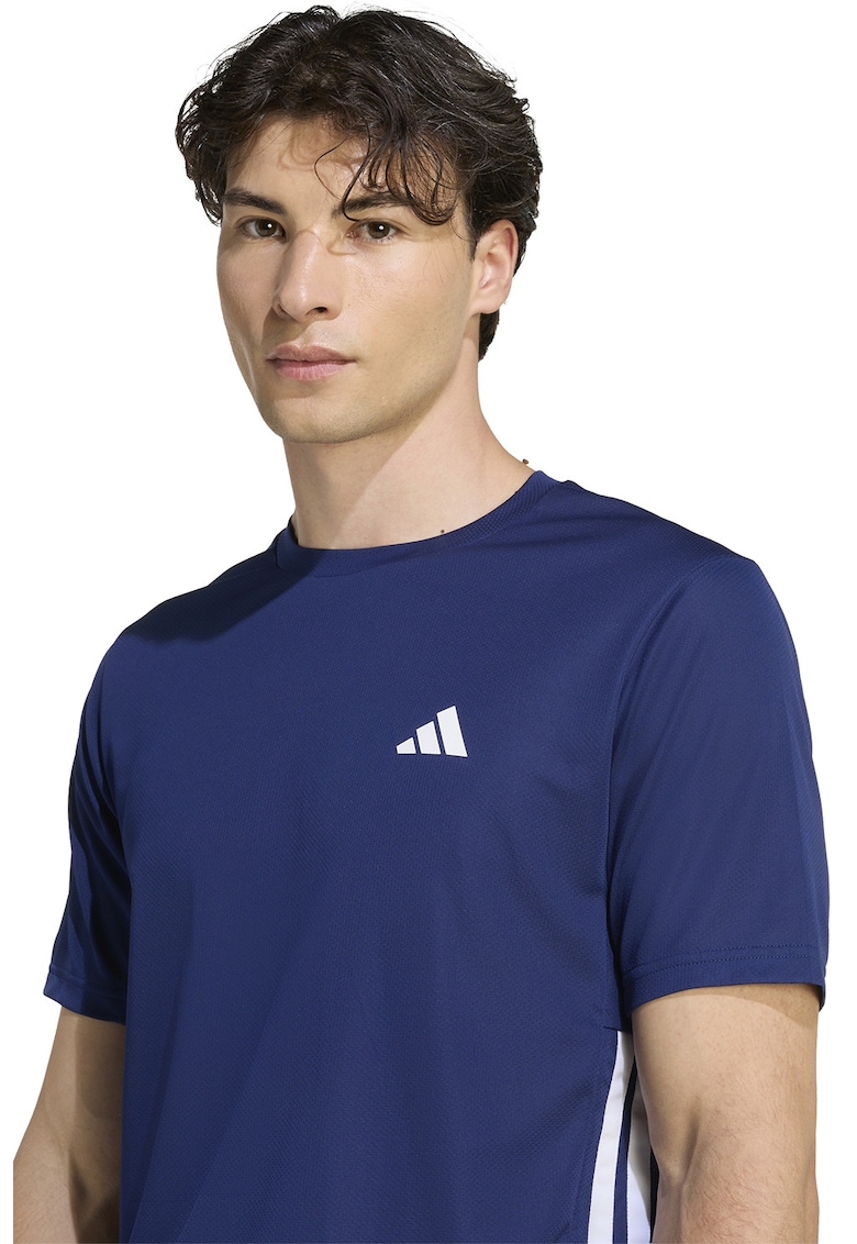 Tricou cu logo - pentru fitness We Bas - Alb/Albastru ultramarin