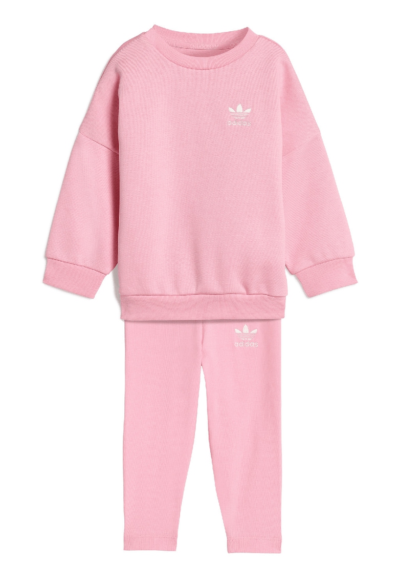 Trening din amestec de bumbac cu detalii logo - Roz