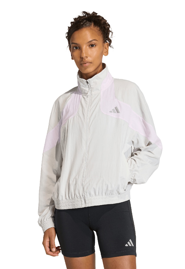 Jacheta cu buzunare laterale - pentru alergare - Gri deschis/Violet deschis