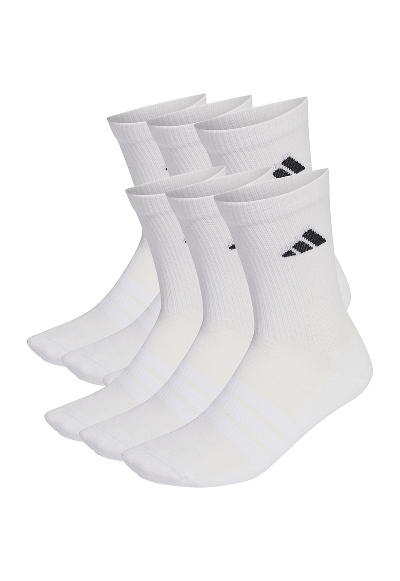 Set de sosete scurte unisex C ESS CRW - 6 perechi - Negru/Alb optic