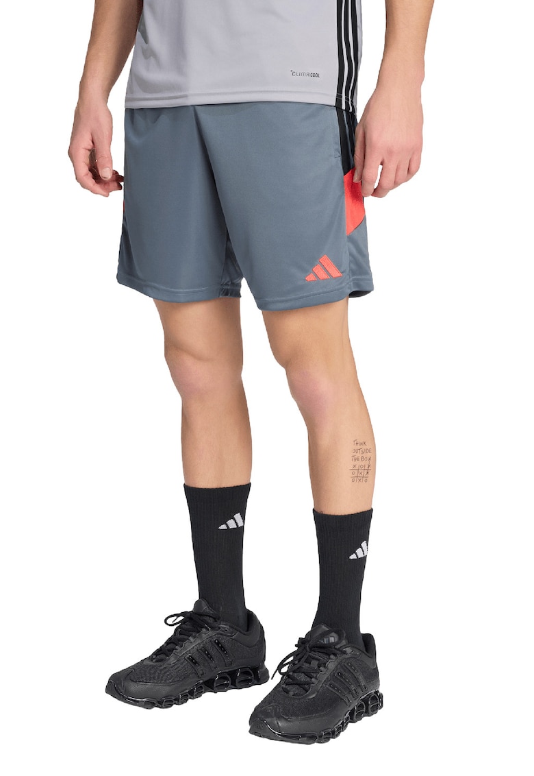 Pantaloni scurti cu banda elastica in talie - pentru fotbal Trio ES - Negru/Portocaliu/Gri carbune