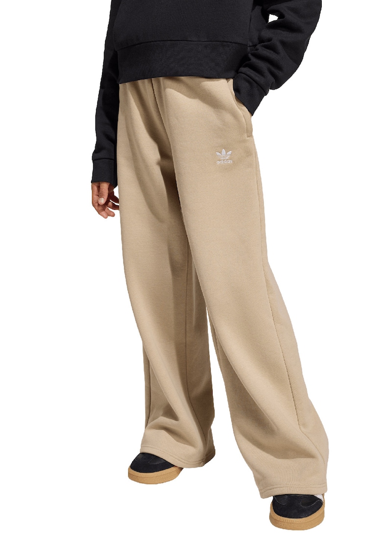 Pantaloni de trening cu croiala ampla si talie inalta - Maro nisip