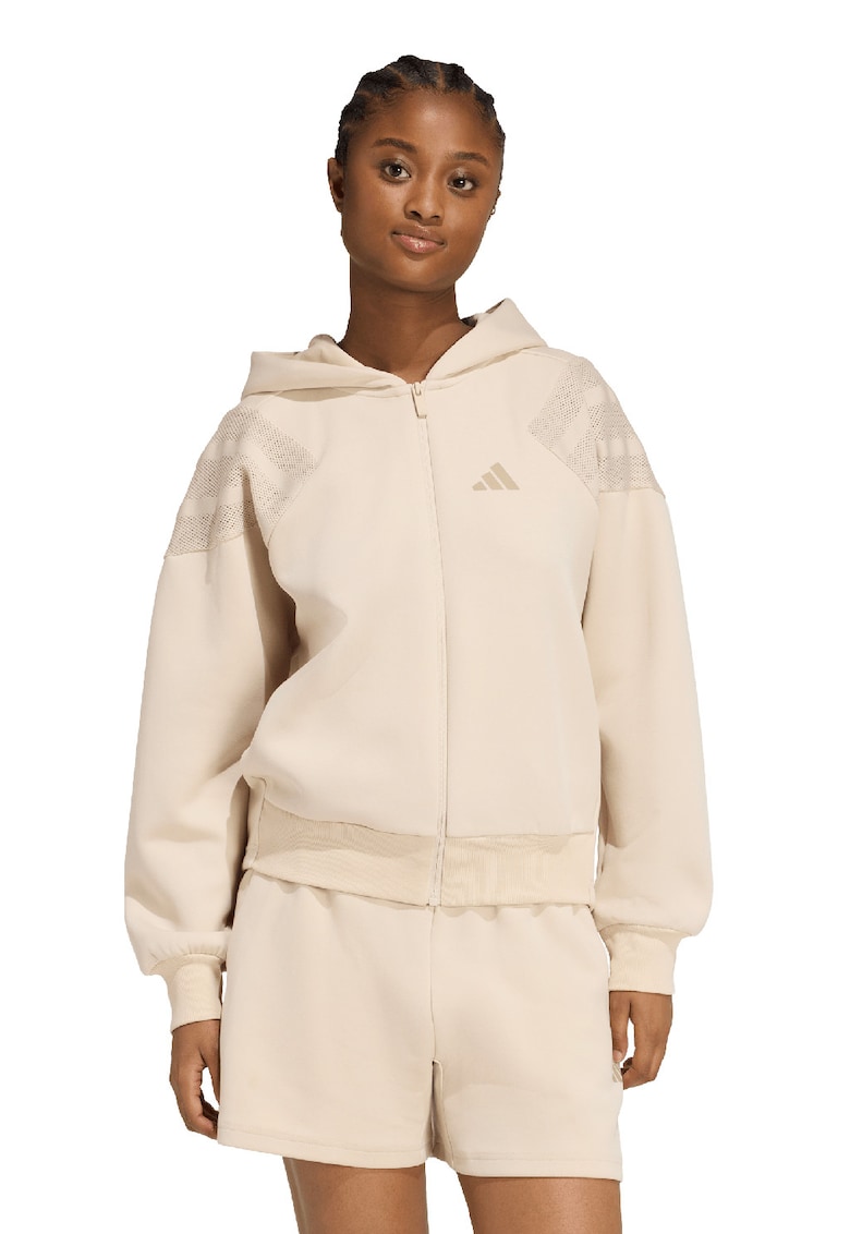 Hanorac lejer cu fermoar - Maro nisip