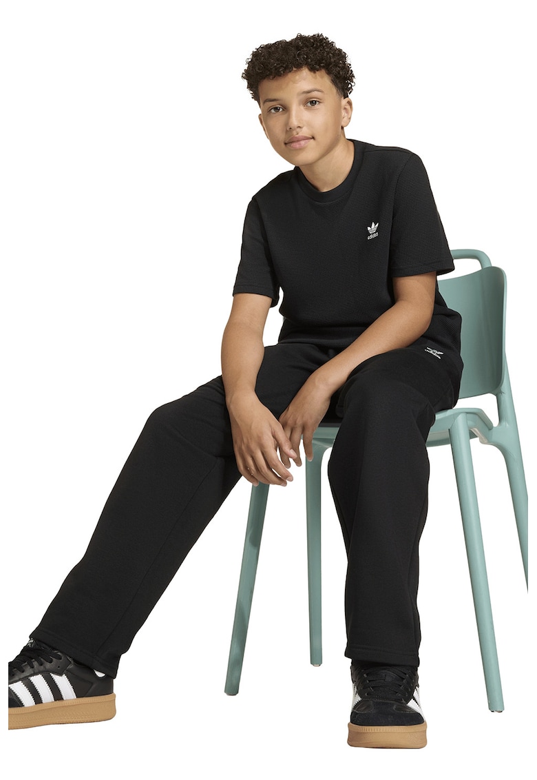 Pantaloni de trening drepti cu logo - Negru