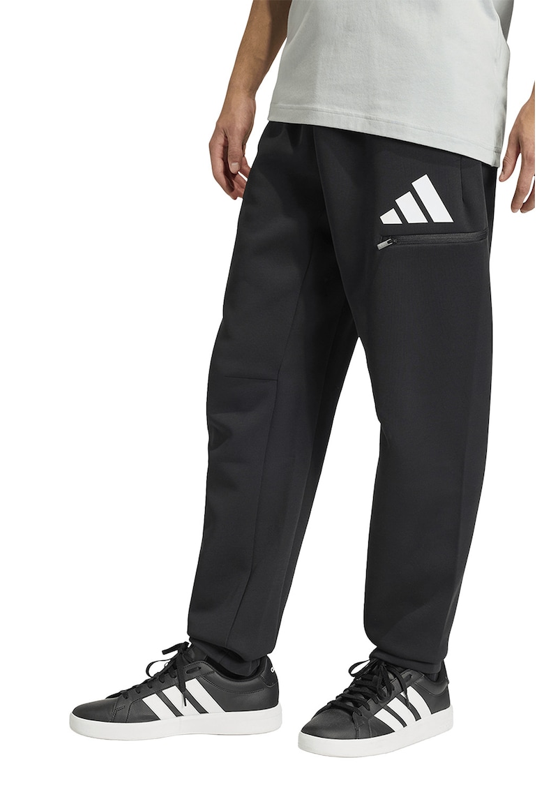 Pantaloni de trening cu imprimeu logo - Negru