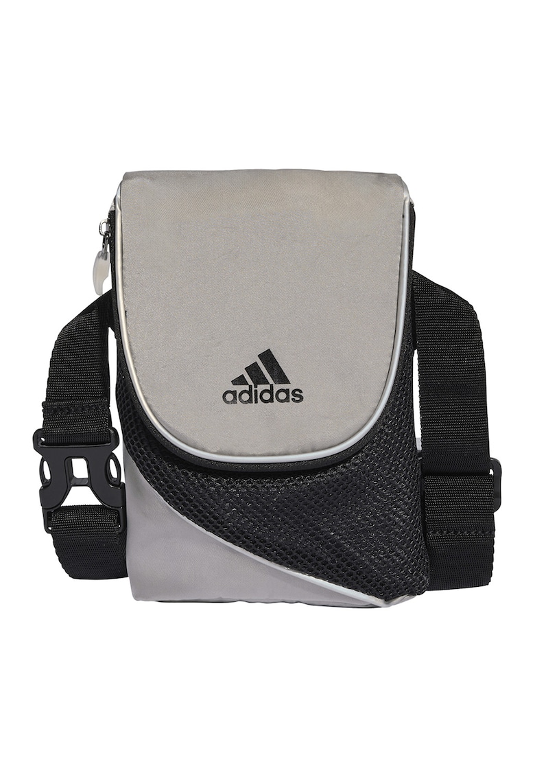 Geanta crossbody cu bareta ajustabila - Negru - Maro taupe deschis