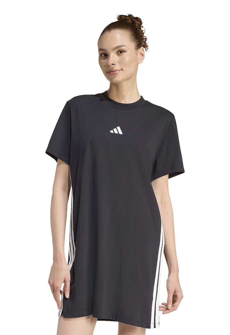 Rochie lejera cu maneci scurte - Alb - Negru -