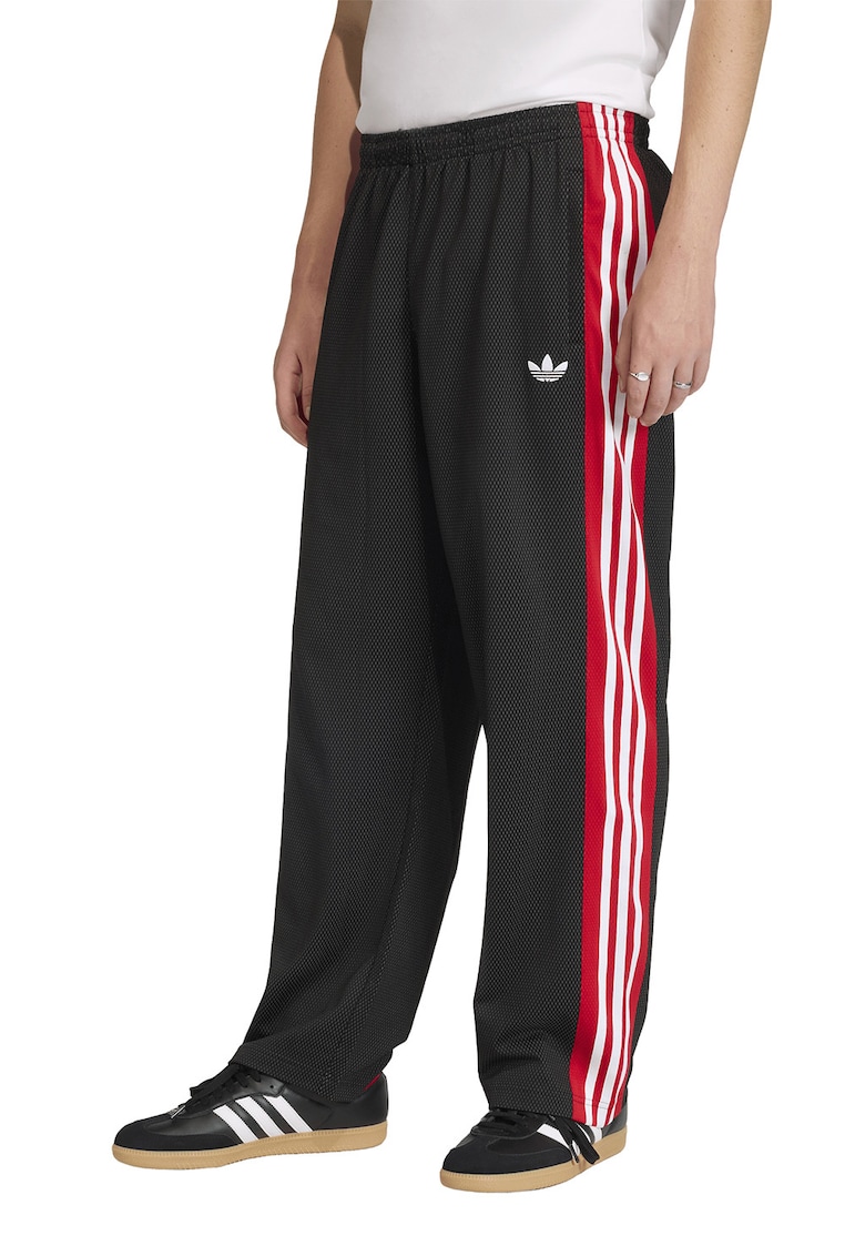 Pantaloni sport lejeri cu talie elastica - Rosu/Alb/Negru