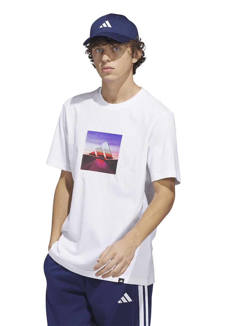 Tricou cu imprimeu foto - Alb/Violet
