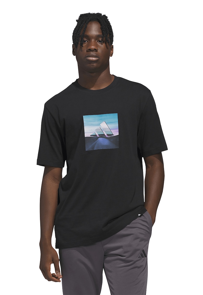 Tricou cu imprimeu foto - Negru/Albastru