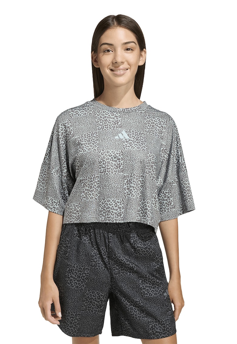 Tricou crop Future Icons - Gri deschis/Gri
